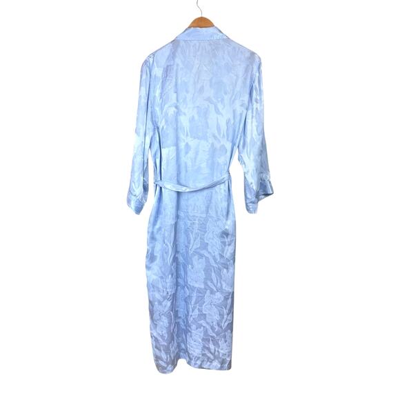 Vintage Gold Label Victoria's Secret Full Length Light Blue Floral Print Robe - Picture 12 of 12